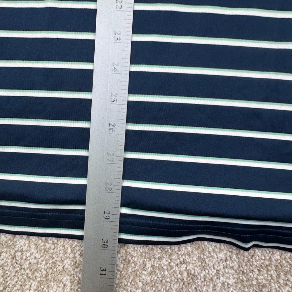 Under Armour Blue White Green Striped Polo Shirt Mens Size 2XL Heatgear - Picture 9 of 10